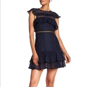 Jay godfrey navy eyelet dress